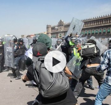 Thousands protest against government in Mexico as clashes leave 120 injured